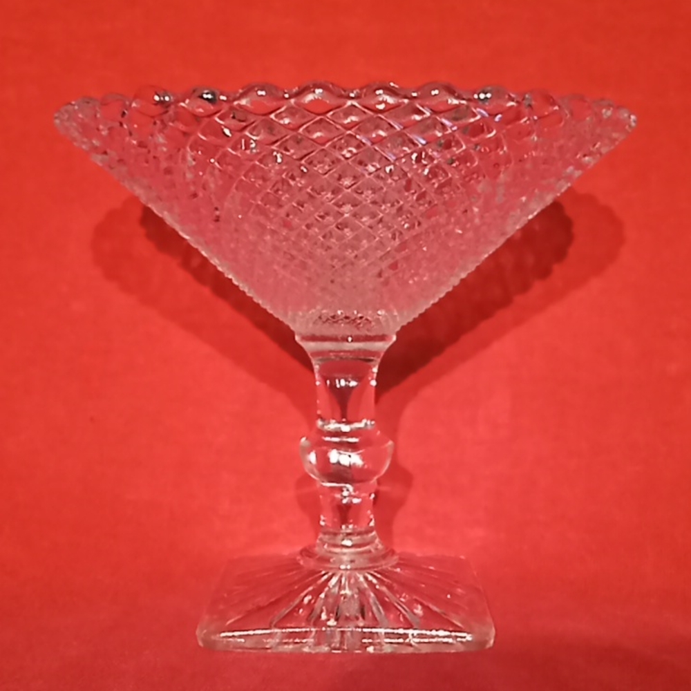 Miss America Clear Footed Round Compote By Anchor Hocking. Centerpiece Glass.. - Picture 3 of 11